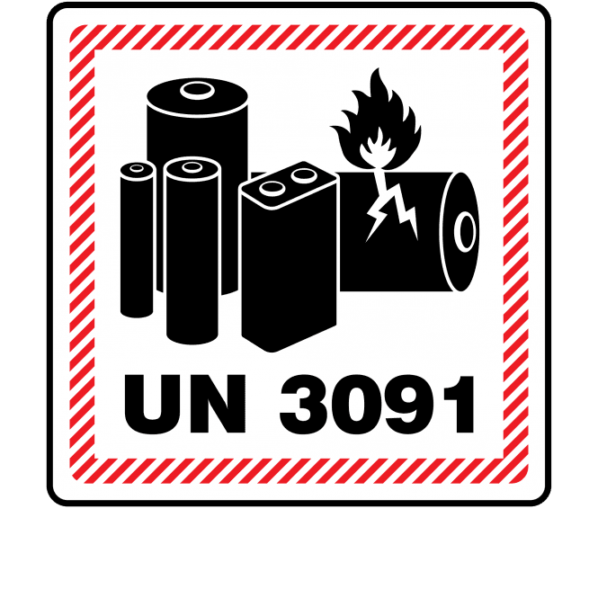 Large UN 3091 Lithium Metal Battery Labels