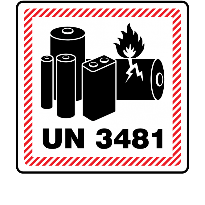 Large UN 3481 Lithium-ion Battery Labels