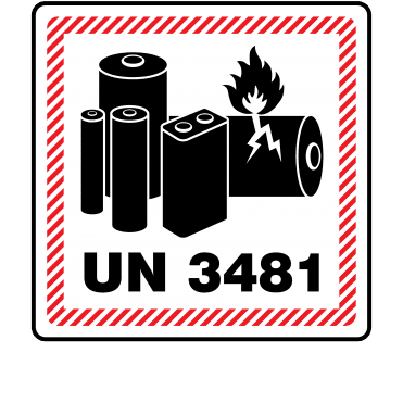 Large UN 3481 Lithium-ion Battery Labels