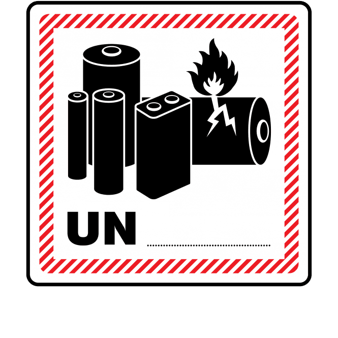 Large 'Write On' Lithium Battery Labels