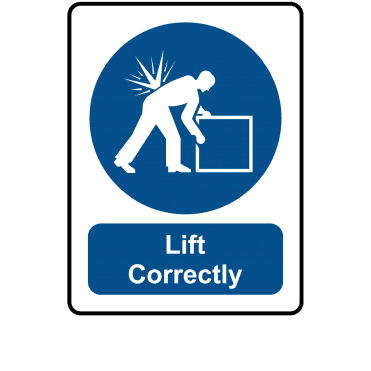 Lift Correctly - Mandatory Labels