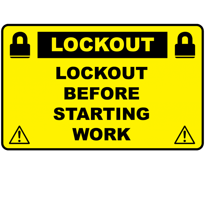 Lockout Labels - Lockout Before Starting Work