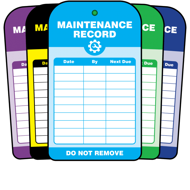Maintenance Record Tag - Tear Resistant & Waterproof