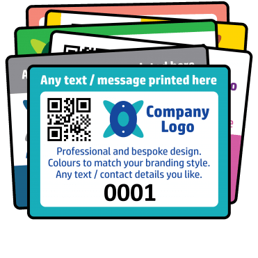 Medium Size Premium QR Code Labels. Bespoke Design. 100mm x 75mm