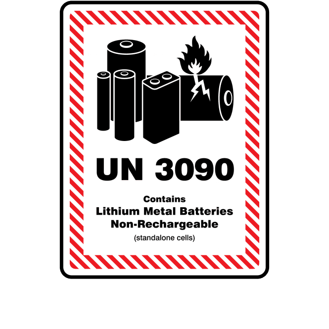 Medium UN 3090 Lithium Metal Battery Labels