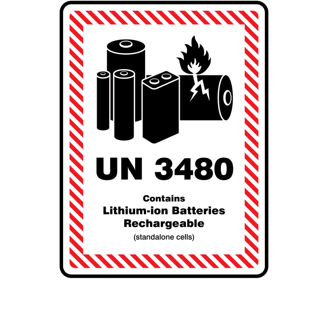 Medium UN 3480 Lithium-ion Battery Labels