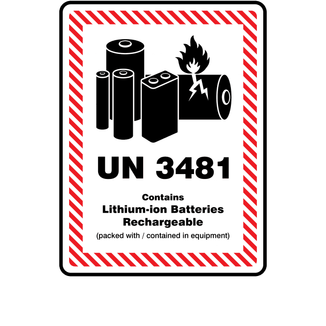 Medium UN 3481 Lithium-ion Battery Labels