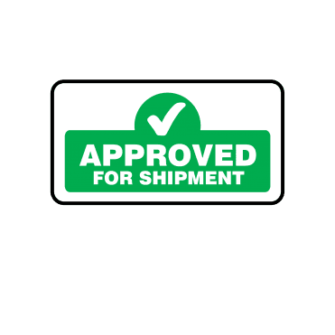 Midi Quality Assurance Approved For Shipment Labels in Green. Full Colour Edition.