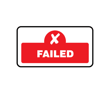 Midi Quality Assurance Failed Labels in Red. Full Colour Edition.