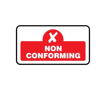 Midi Quality Assurance Non Conforming Labels in Red. Full Colour Edition.