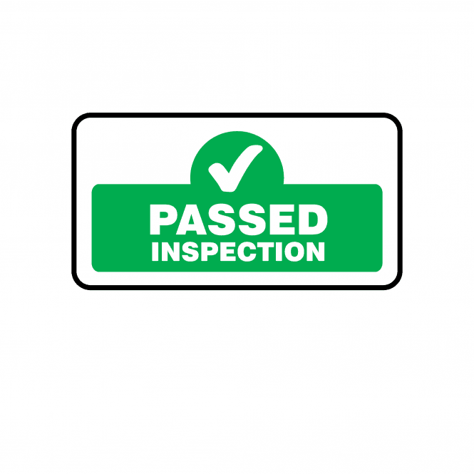 Midi Quality Assurance Passed Inspection Labels in Green. Full Colour Edition.