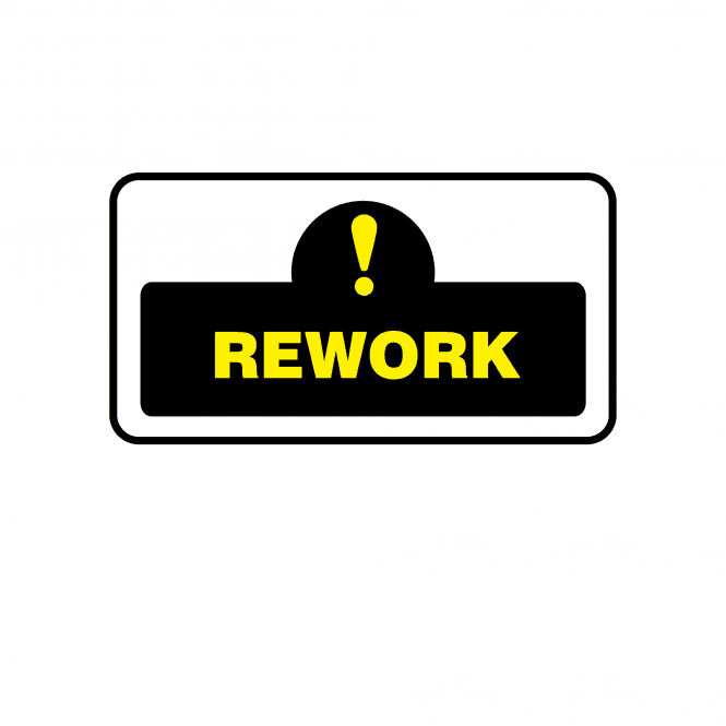 Midi Quality Assurance Rework Labels in Black. Full Colour Edition.