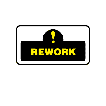 Midi Quality Assurance Rework Labels in Black. Full Colour Edition.