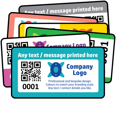 Midi Size Premium QR Code Labels. Bespoke Design. 92mm x 48mm