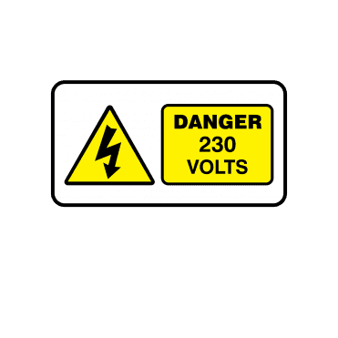Midi Super Stick Danger 230 Volts - Electrical Warning Labels