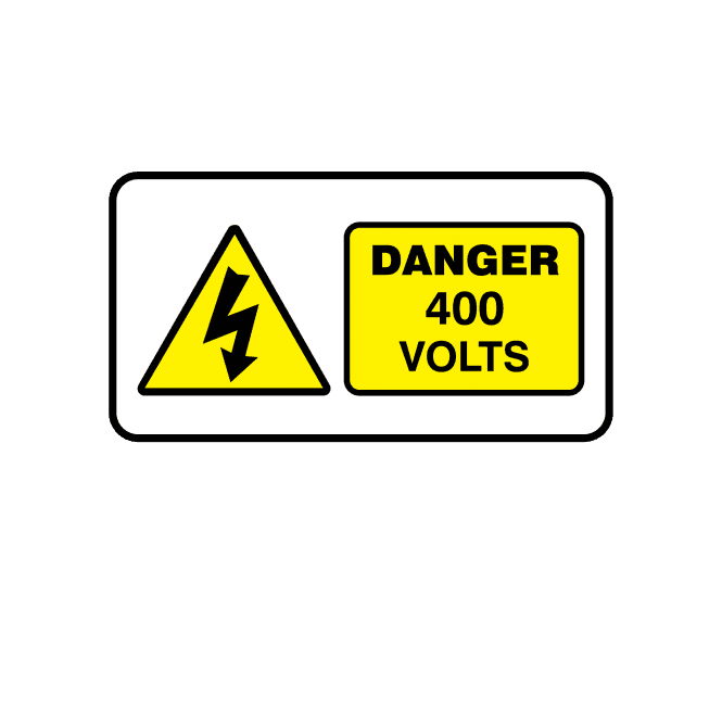 Midi Super Stick Danger 400 Volts - Electrical Warning Labels