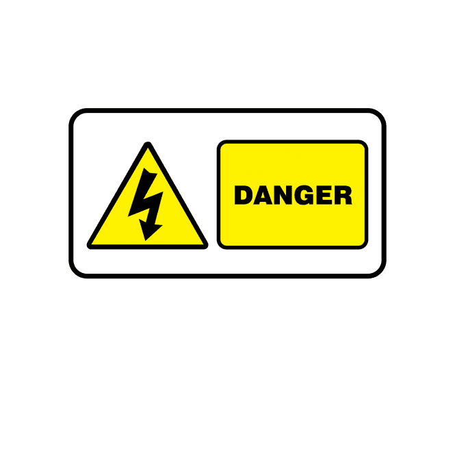 Midi Super Stick Danger - Electrical Warning Labels