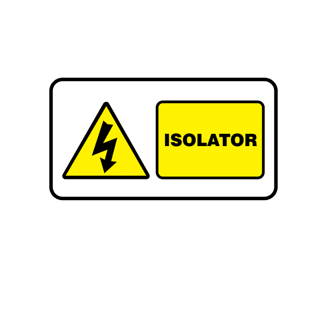 Midi Super Stick Isolator - Electrical Warning Labels