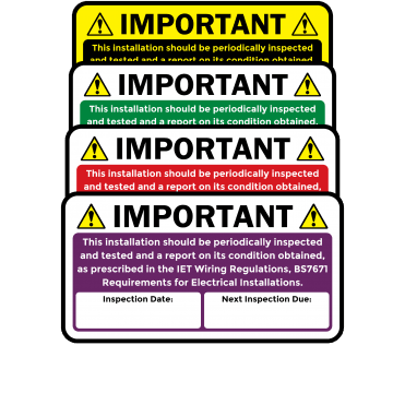 Midi Super Stick Periodic Inspection Labels - Choice of Colours