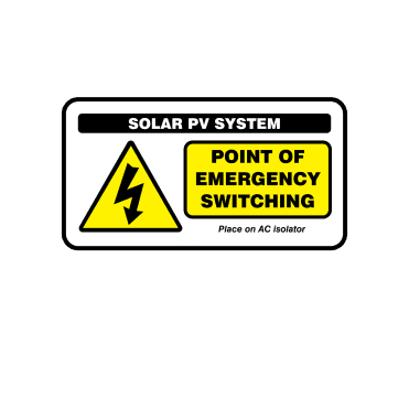 Midi Super Stick Point of Emergency Switching - Solar PV Labels