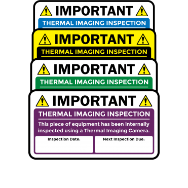 Midi Super Stick Thermal Image Inspection Labels in Full Colour - Design 1. Choice of Colours