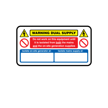 Midi Super Stick Warning Dual Supply - Solar PV Labels
