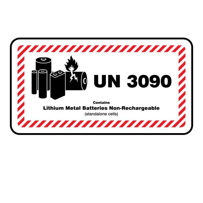 Midi UN 3090 Lithium Metal Battery Labels