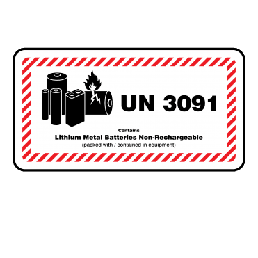 Midi UN 3091 Lithium Metal Battery Labels