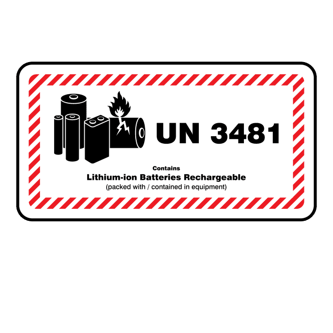 Midi UN 3481 Lithium-ion Battery Labels