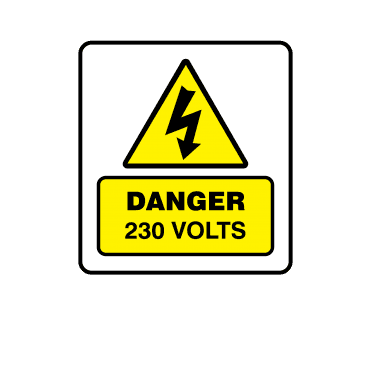 Mini Super Stick Danger 230 Volts - Electrical Warning Labels