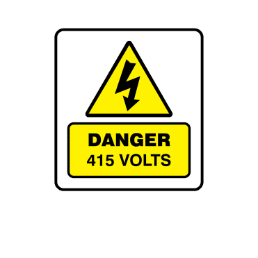 Mini Super Stick Danger 415 Volts - Electrical Warning Labels