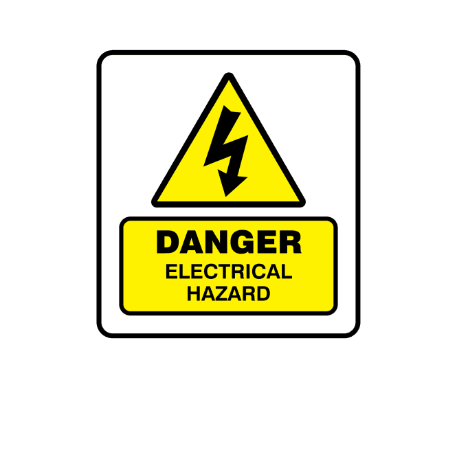 Mini Super Stick Danger Electrical Hazard - Electrical Warning Labels