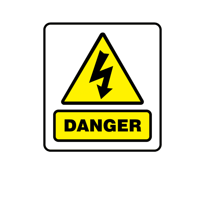 Mini Super Stick Danger - Electrical Warning Labels