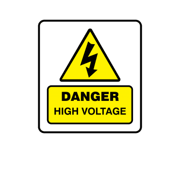 Mini Super Stick Danger High Voltage - Electrical Warning Labels