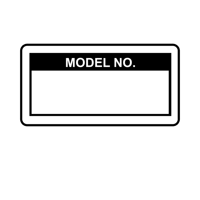 Model No. Labels in Black