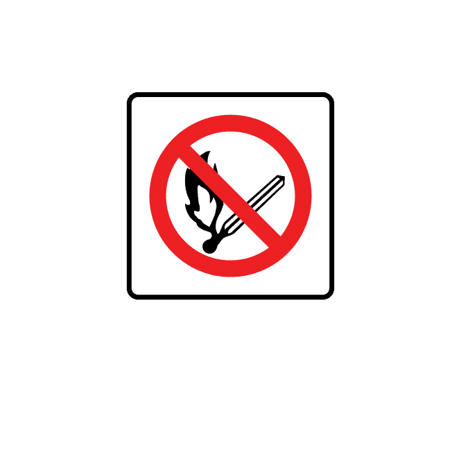 No Naked Flame Labels - Prohibition Labels - Small