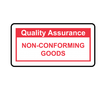 Non-Conforming Goods - Quality Assurance Single Colour Labels in Red