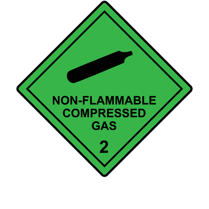 Non-Flammable Compressed Gas 2 Labels - Hazard Warning Diamonds