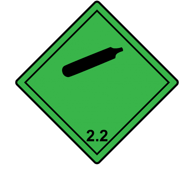 Non-Flammable Gas 2.2 Labels, No Text - Hazard Warning Diamonds