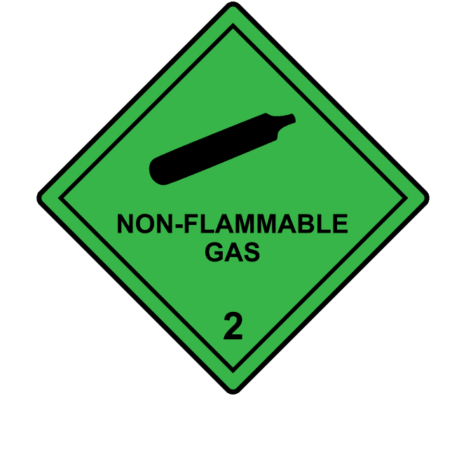 Non-Flammable Gas 2 Labels - Hazard Warning Diamonds