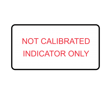 Not Calibrated Indicator Only Labels in Red