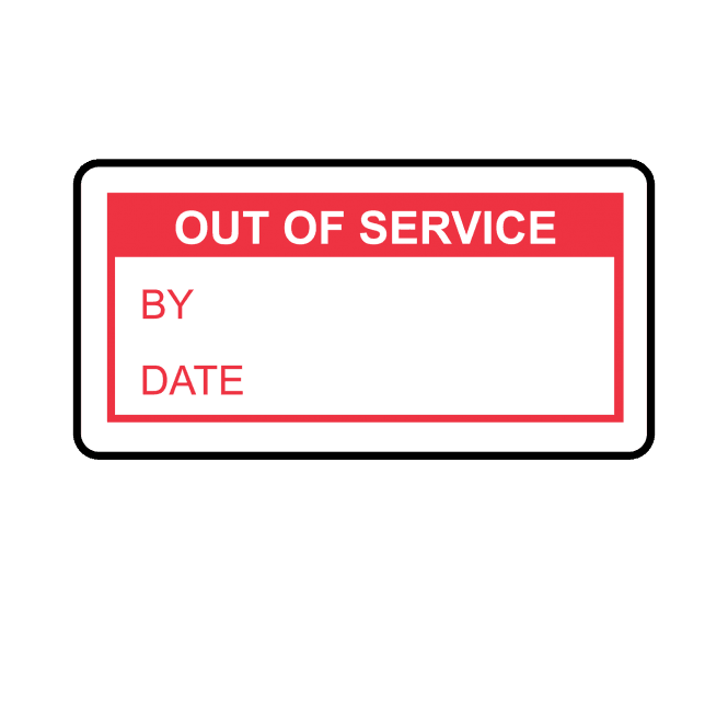 Out Of Service Labels in Red