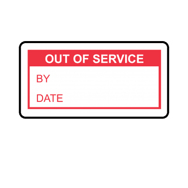 Out Of Service Labels in Red