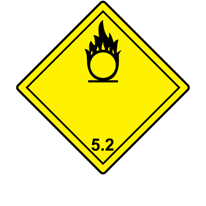 Oxidising 5.2 Labels, No Text - Hazard Warning Diamonds