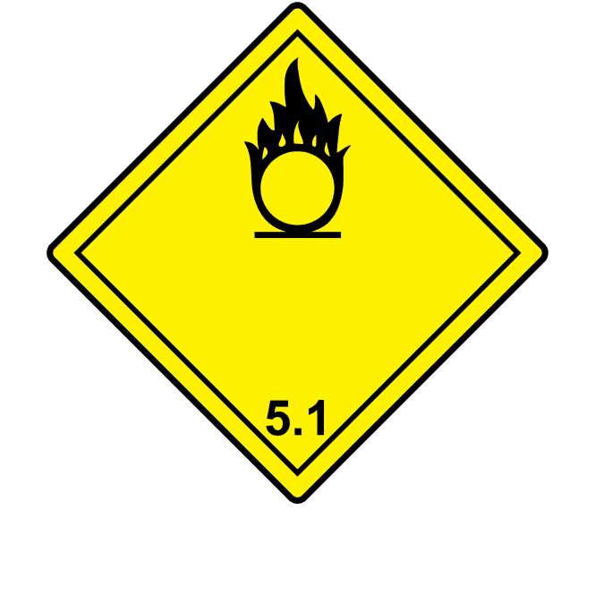 Oxidising Agent 5.1 Labels, No Text - Hazard Warning Diamonds
