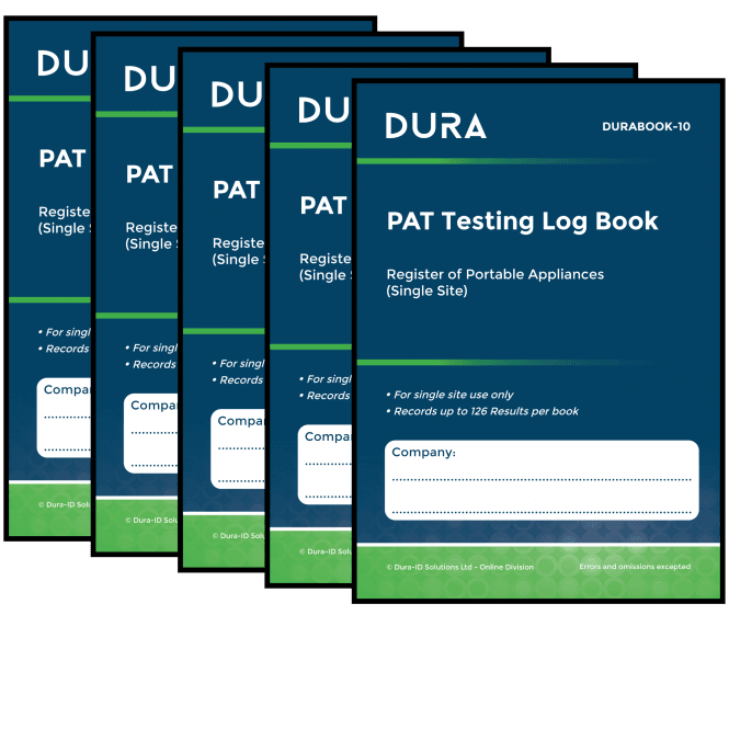 Pack of 5 x A5 PAT Test Log Books (Single Site)