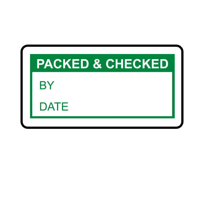 Packed & Checked Labels in Green