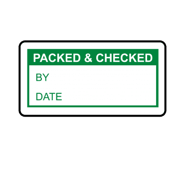 Packed & Checked Labels in Green