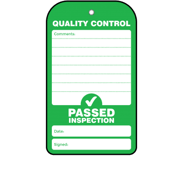 Passed Inspection Quality Control Tag - Tear Resistant & Waterproof