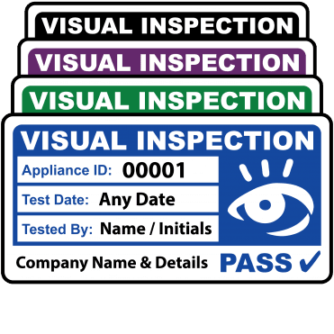 Personalised 4th/5th Edition Visual Inspection Labels for Portable Appliance Testing